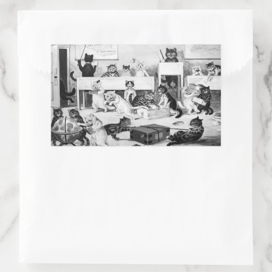 Louis Wainの猫教室 長方形シール (バッグ)