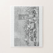 Louis Wain氏のブルドッグ絵画に関する「ビーストリーミーティング」 ジグソーパズル (縦)