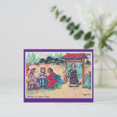 Louis Wain着物日本の猫アートはがき ポストカード (スタンド正面)