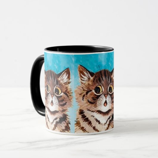 Louis Wain絵を描のCat x3の驚き マグカップ (正面左)