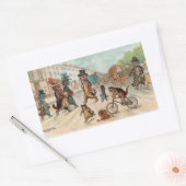 Louis Wain ビクトリアン - Town Cats 長方形シール (封筒)