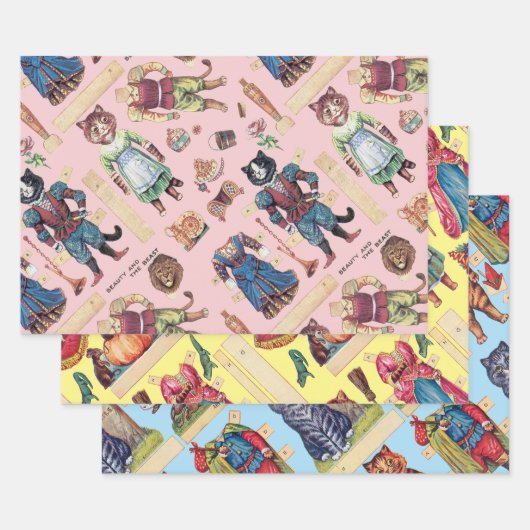 Louis Wain、色変更が可能な包装紙シート ラッピングペーパーシート (セット)