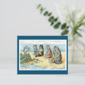 Louis Wain,A Fishy Story, Cat Art Postcard ポストカード (スタンド正面)