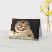 LOUIS WAIN CAT ART 考える'S OF YOU Greeting Card カード (黄色い花)
