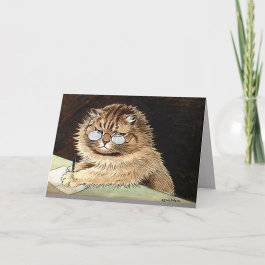 LOUIS WAIN CAT ART 考える'S OF YOU Greeting Card カード (正面)