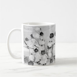 Louis Wain Cat Art Be Good cat pillow fight コーヒーマグカップ