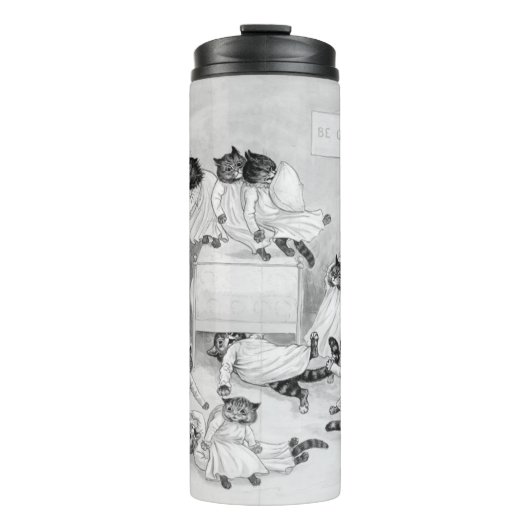 Louis Wain Cat Art Be Good cat pillow fight タンブラー (正面)