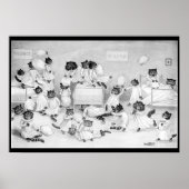 Louis Wain Cat Art Be Good cat pillow fight ポスター (正面)