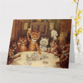 LOUIS WAIN CAT CATS CHRISTMASお祝いGREETING カード (黄色い花)