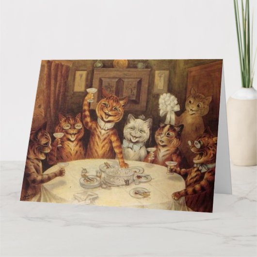 LOUIS WAIN CAT CATS CHRISTMASお祝いGREETING カード (正面)