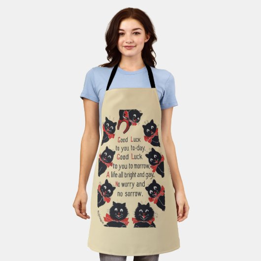 Louis Wain Cats エプロン (着用した状態)