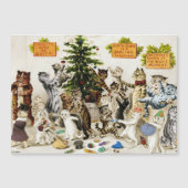 Louis Wain Cats Christmas Party Magnetic Card (正面)