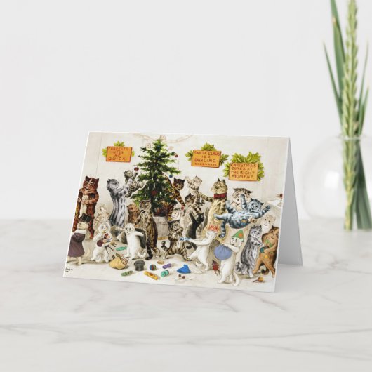 Louis Wain Cats Christmas Tree Decorating Party シーズンカード (正面)