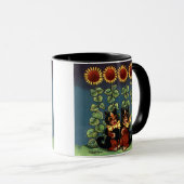 Louis Wain cats in the Sunflower Garden マグカップ (正面右)