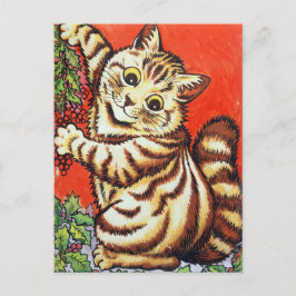 Louis Wain Christmas Cat Decorating Personalized シーズンポストカード