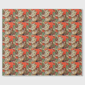 Louis Wain Christmas Cat Decorating Tree ラッピングペーパー (フラット)