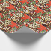 Louis Wain Christmas Cat Decorating Tree ラッピングペーパー (角)