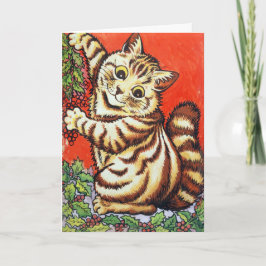 Louis Wain Christmas Cat Decorating Tree 招待状