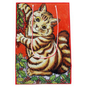 Louis Wain Christmas Cat Decorating Tree Gift Bag ミディアムペーパーバッグ (裏面)