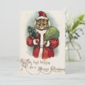 Louis Wain Christmas Cat Flat Greeting Card シーズンカード (スタンド正面)