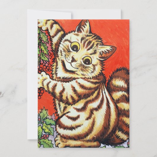 Louis Wain Christmas Cat Flat Holiday Card シーズンカード (正面)