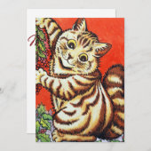 Louis Wain Christmas Cat Flat Holiday Card シーズンカード (正面/裏面)