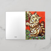 Louis Wain Christmas Cat Folded Foil Holiday Card 箔シーズンカード (外側レイダウン)