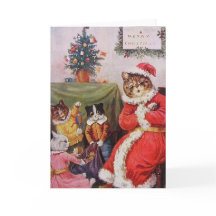 Louis Wain Christmas Cats Vintage Victorian Family