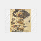 Louis Wain Christmas Party フリースブランケット (正面(横))