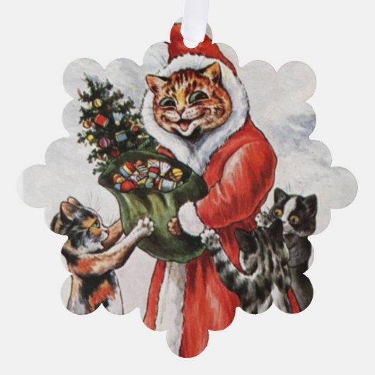 Louis Wain Christmas Time Cats オーナメントカード (正面)