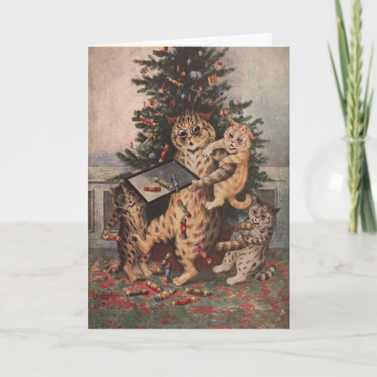 Louis Wain Christmas Time in Catland Card カード (正面)