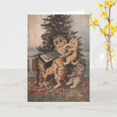 Louis Wain Christmas Time in Catland Card カード (黄色い花)