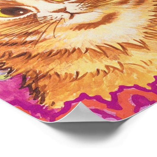 Louis Wain Colorful Cat ポスター (角)