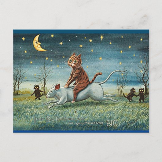 Louis Wain, If Big Things, Cat Art Postcard ポストカード (正面)