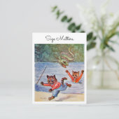Louis Wain Macho Fun Fishing Cats Size Matters  ポストカード (スタンド正面)