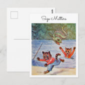 Louis Wain Macho Fun Fishing Cats Size Matters  ポストカード (正面/裏面)