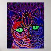 Louis Wain Psychedelic Cat ポスター (正面)