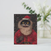 Louis Wain style Cat Santa Claus Postcard ポストカード (スタンド正面)