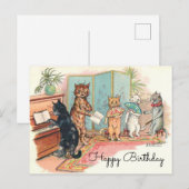 Louis Wain Victorian Cats Parlor Music circa 1903 ポストカード (正面/裏面)