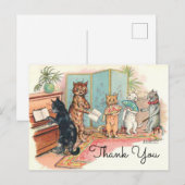 Louis Wain Victorian Cats Parlor Music circa 1903 ポストカード (正面/裏面)