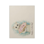 Louis Wain White cat with a fan CC0038 ノートパッド (回転)