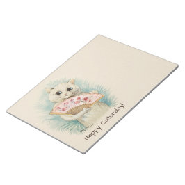 Louis Wain White cat with a fan CC0038 ノートパッド