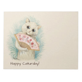 Louis Wain White cat with a fan CC0038 ノートパッド