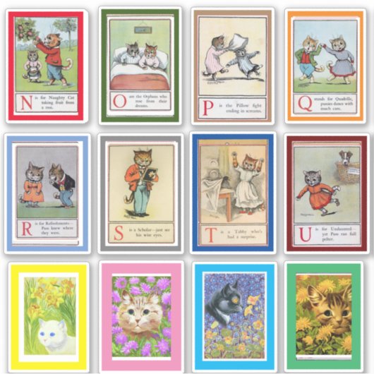 Louis Waina Alphabet Cats (N-U) シール (正面)