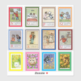Louis Waina Alphabet Cats (N-U) シール
