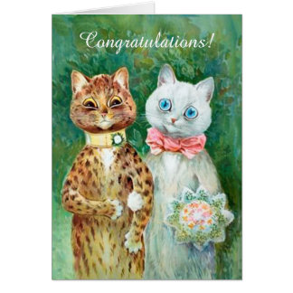 Louis Wains Cats 結婚の祝いカード