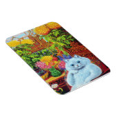 Louis Wain's White Cat in Garden Room マグネット (右側)
