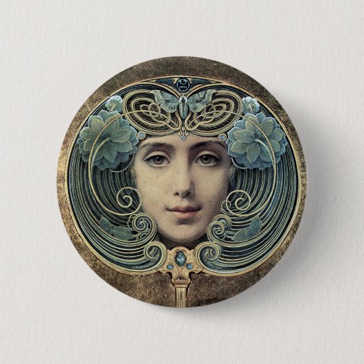 Louis Welden Hawkinsによるファンチャーオーフゴールデネムグラウンドバイルイ 缶バッジ (正面)