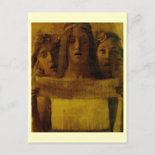 Louis Welden Hawkins, Girls Singing Music ca.1890 ポストカード (正面)