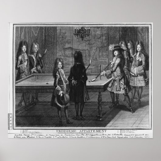 Louis XIV playing billiards with his brother ポスター (正面)